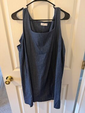 LC Lauren Conrad Blue Denim-Look Sleeveless Shift Dress